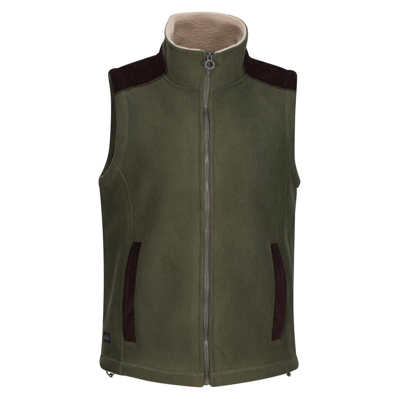 Regatta Professional Mens Faversham Fleece Bodywarmer Dark Khaki 1#colour_dark-khaki