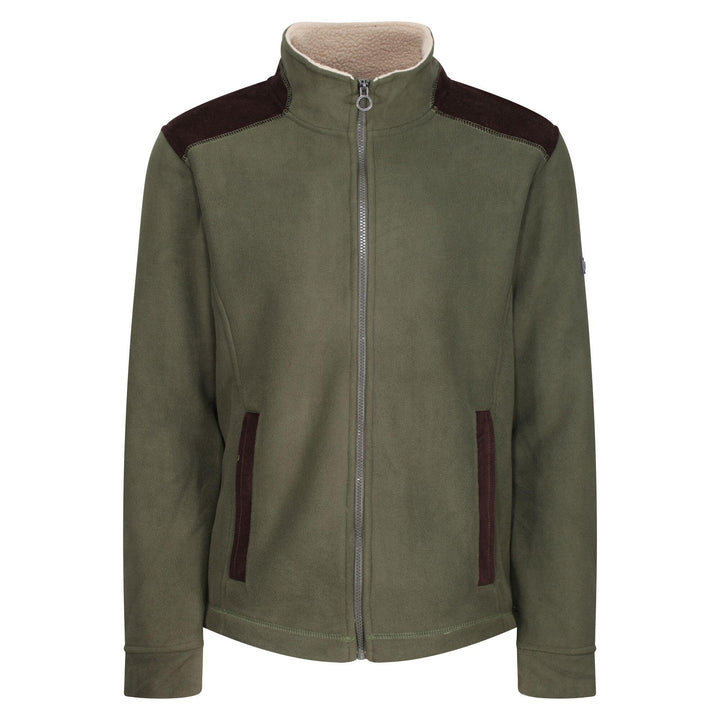 Regatta Professional Mens Faversham Full Zip Fleece Dark Khaki 1#colour_dark-khaki