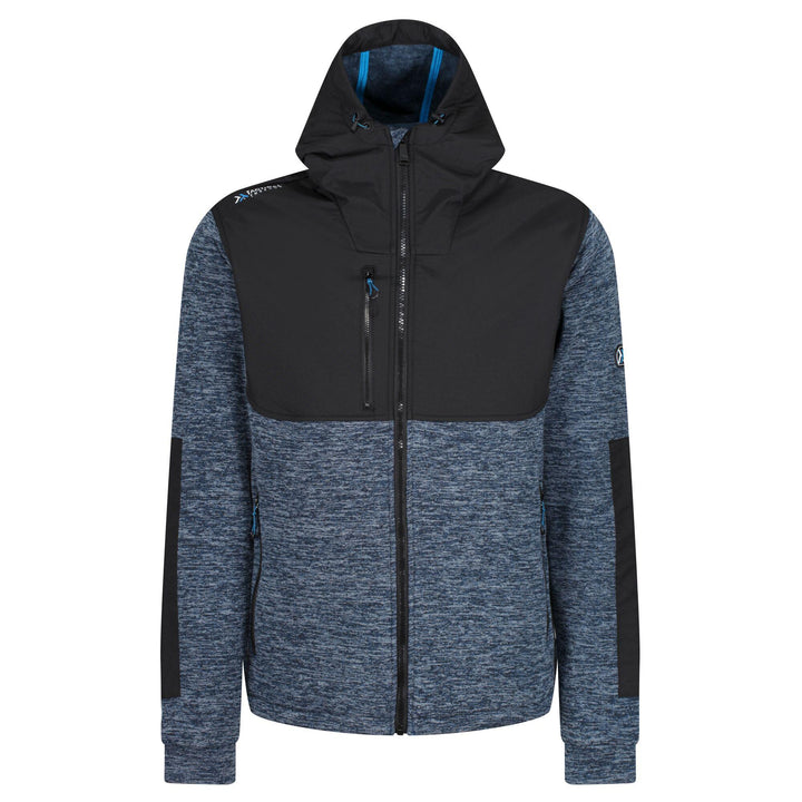 Regatta Professional Mens Heist Hybrid Jacket Blue Wing Marl Black 1#colour_blue-wing-marl-black