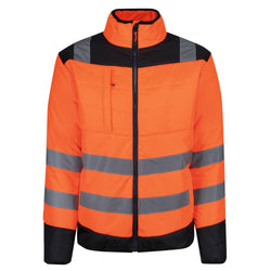 Regatta Professional Mens Waterproof Hi Vis Bomber Jacket Orange/Navy L