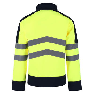 Regatta Professional Mens Hi Vis Pro Waterproof Reflective Softshell Work Jacket Yellow Navy 2#colour_yellow-navy