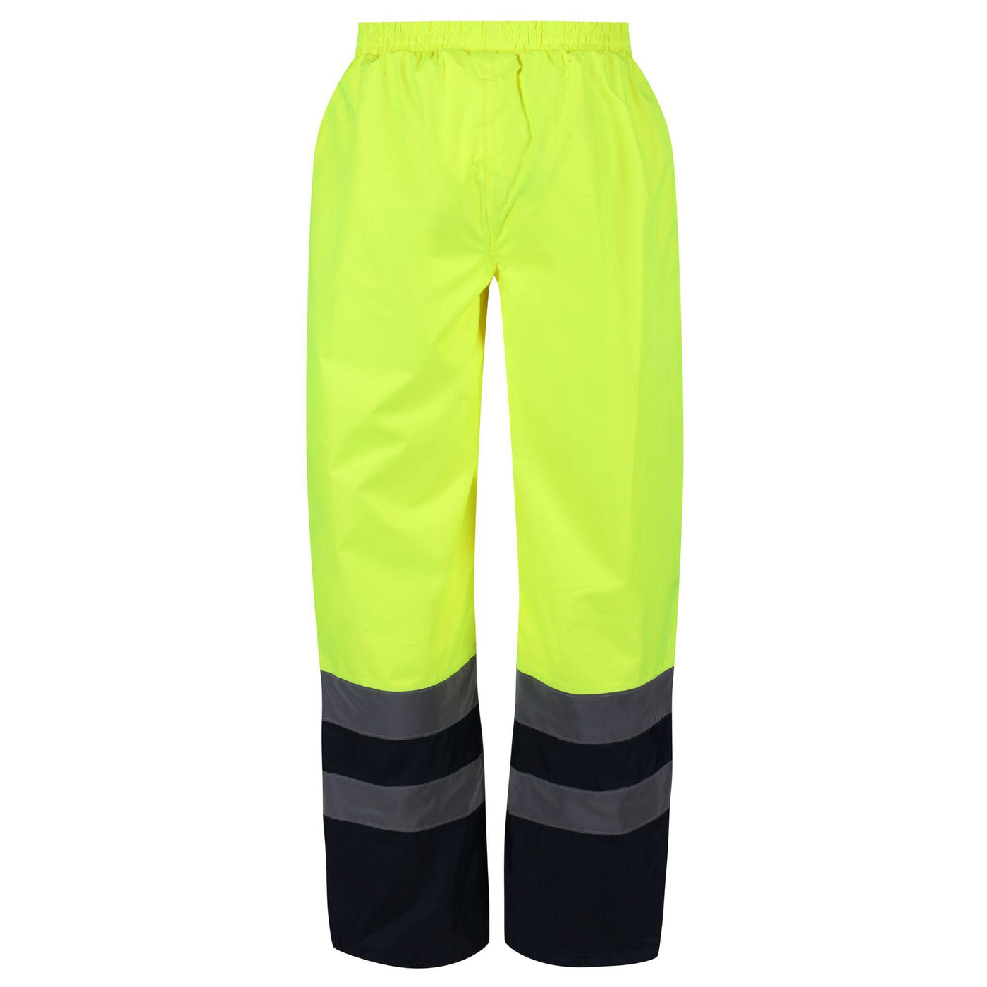 Regatta Professional Mens Hi Vis Pro Waterproof Reflective Work Over-Trousers Yellow Navy 2#colour_yellow-navy