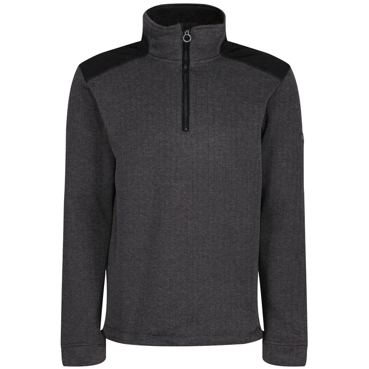 Regatta Professional Mens Holbeck Half Zip Fleece Black 1#colour_black