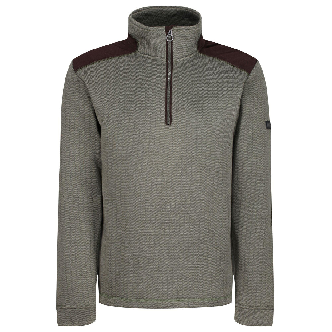 Regatta Professional Mens Holbeck Half Zip Fleece Dark Khaki 1#colour_dark-khaki