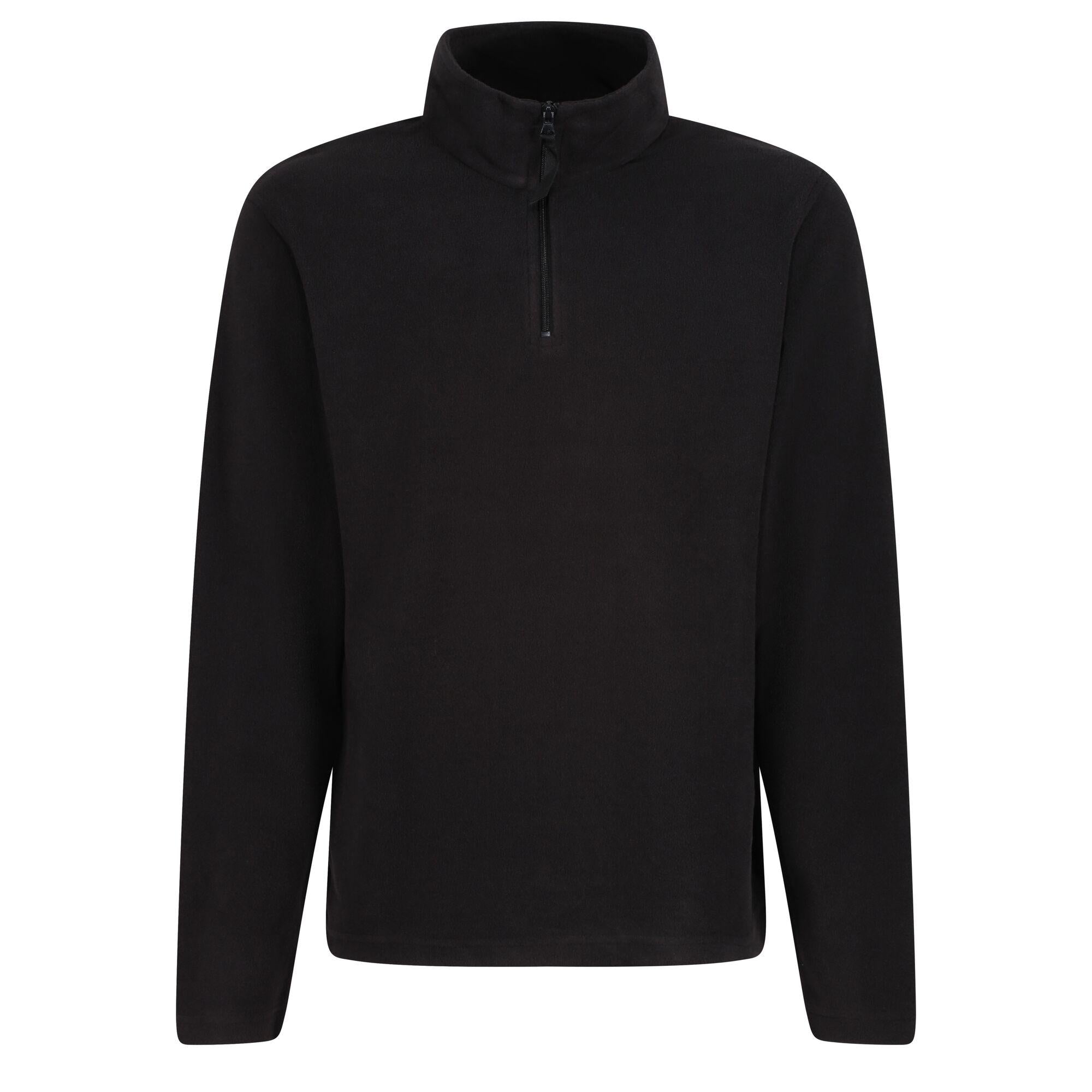 Regatta Professional Mens Micro Zip Neck Fleece Black 1#colour_black