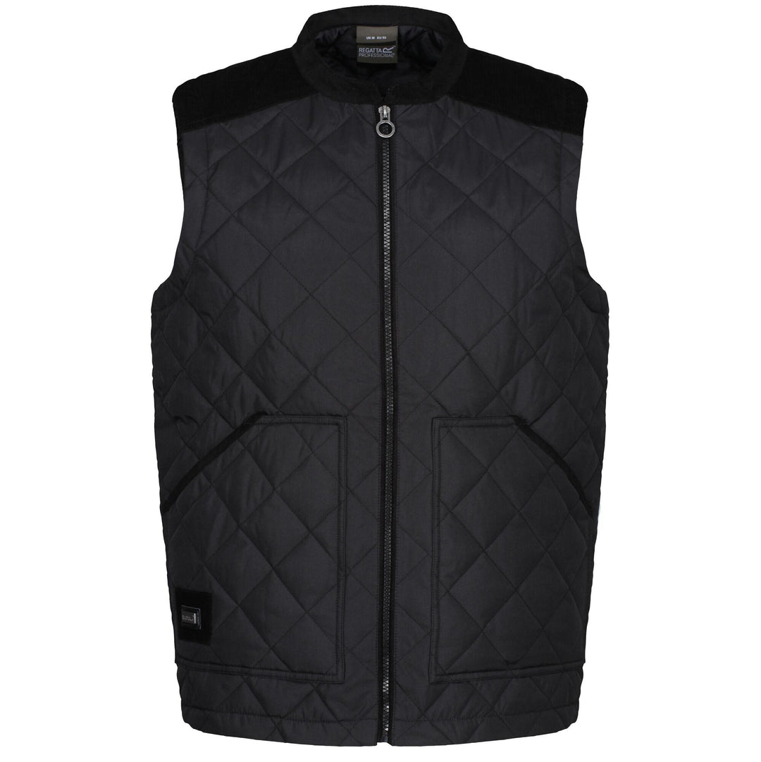 Regatta Professional Mens Moreton Quilted Bodywarmer Black 1#colour_black