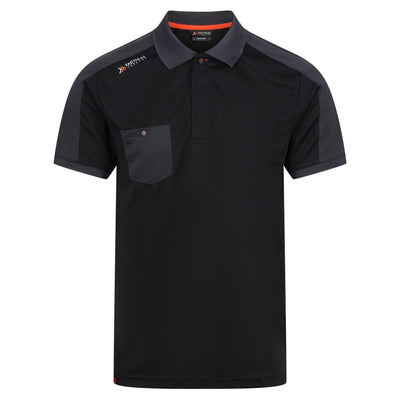 Regatta Professional Mens Offensive Moisture Wicking Polo Shirt Black 1#colour_black