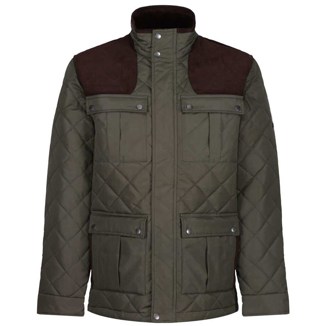 Regatta Professional Mens Padbury Quilted Jacket Dark Khaki 1#colour_dark-khaki