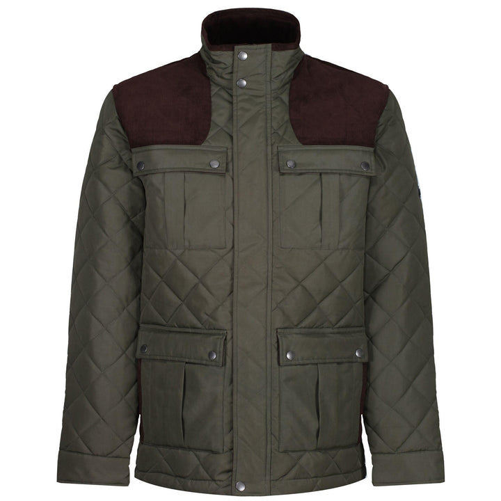 Regatta Professional Mens Padbury Quilted Jacket Dark Khaki 1#colour_dark-khaki