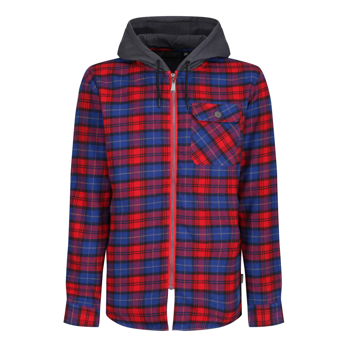 Regatta Professional Mens Seige Hooded Shirt Jacket Classic Red Check 1#colour_classic-red-check