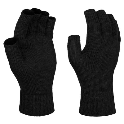 Regatta Professional Mens Thermal Fingerless Gloves Black 1#colour_black