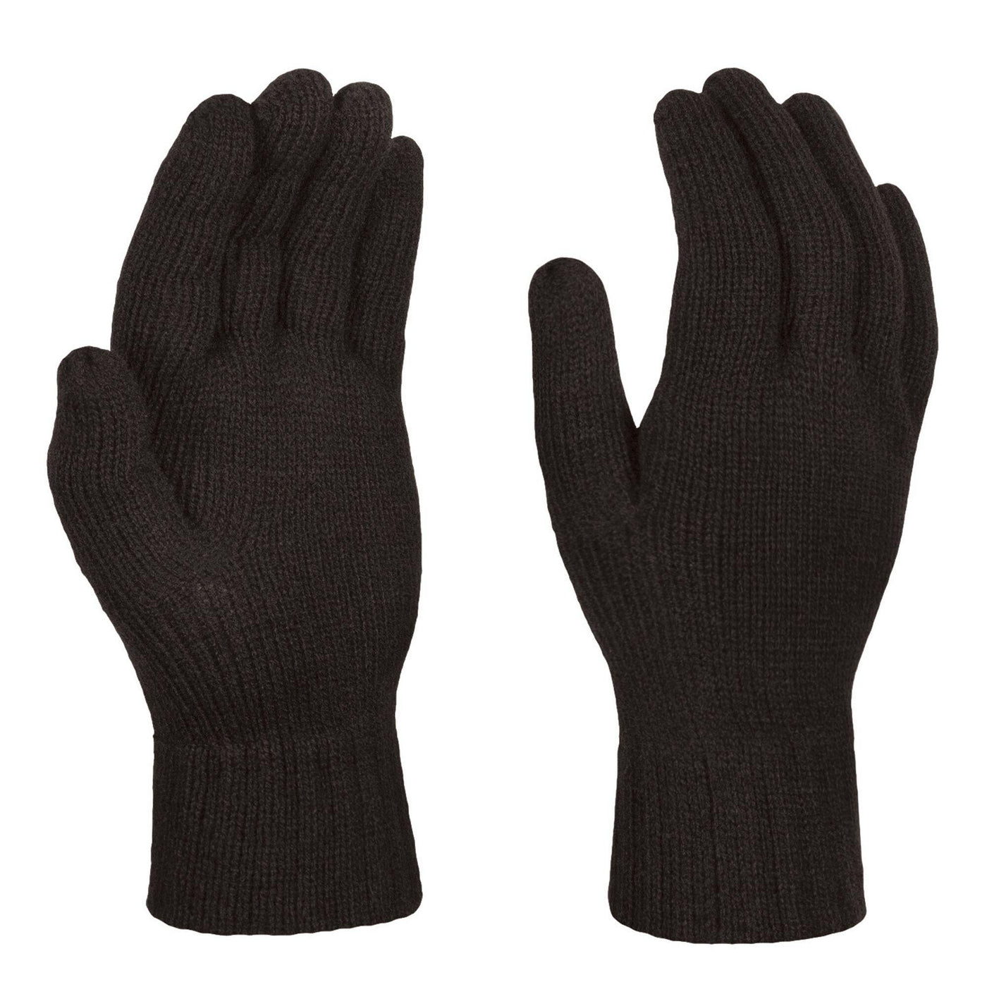 Regatta Professional Mens Thermal Knitted Gloves Black 1#colour_black