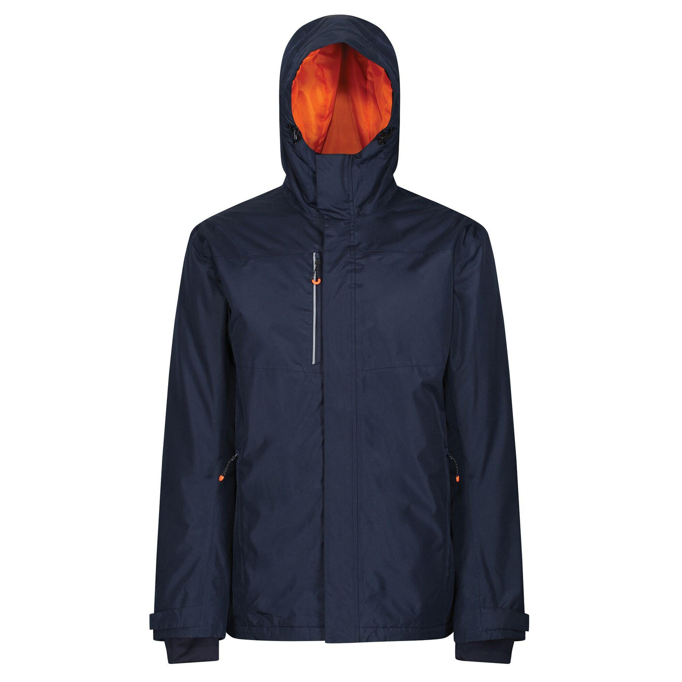 Regatta Professional Mens Thermogen Powercell 5000 Waterproof Insulated Hooded Heated Jacket Navy Magma 1#colour_navy-magma