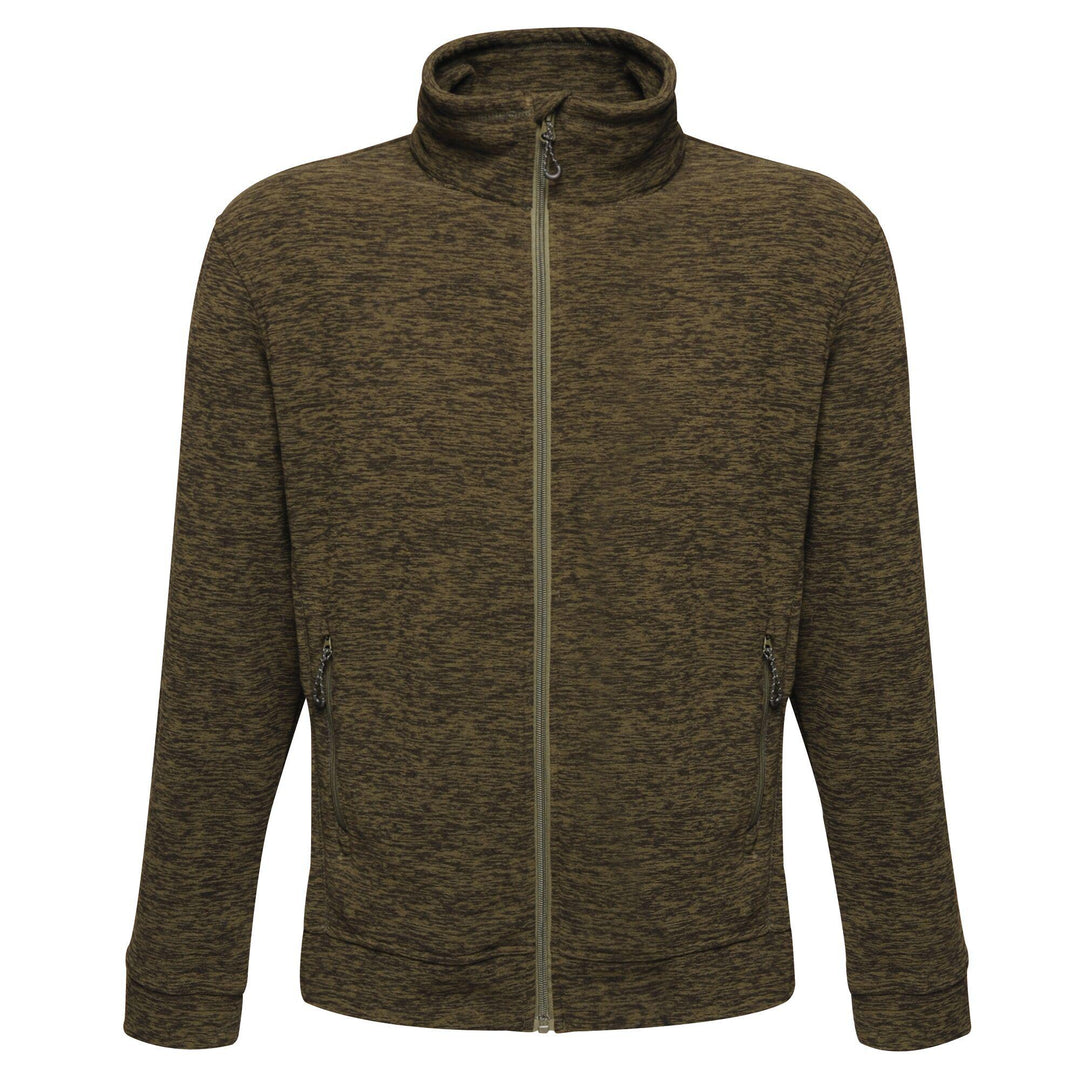 Regatta Professional Mens Thornly Full Zip Fleece Dark Khaki Marl 1#colour_dark-khaki-marl