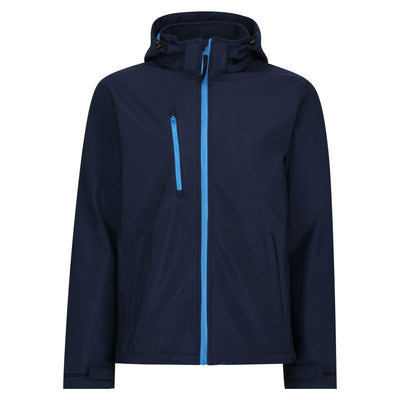 Regatta Professional Mens Venturer 3-Layer Printable Hooded Softshell Jacket Navy French Blue 1#colour_navy-french-blue