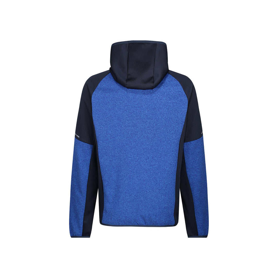 Regatta Professional Mens XPro Coldspring II Hybrid Full Zip Hooded Fleece Oxford Blue Marl Navy 2#colour_oxford-blue-marl-navy