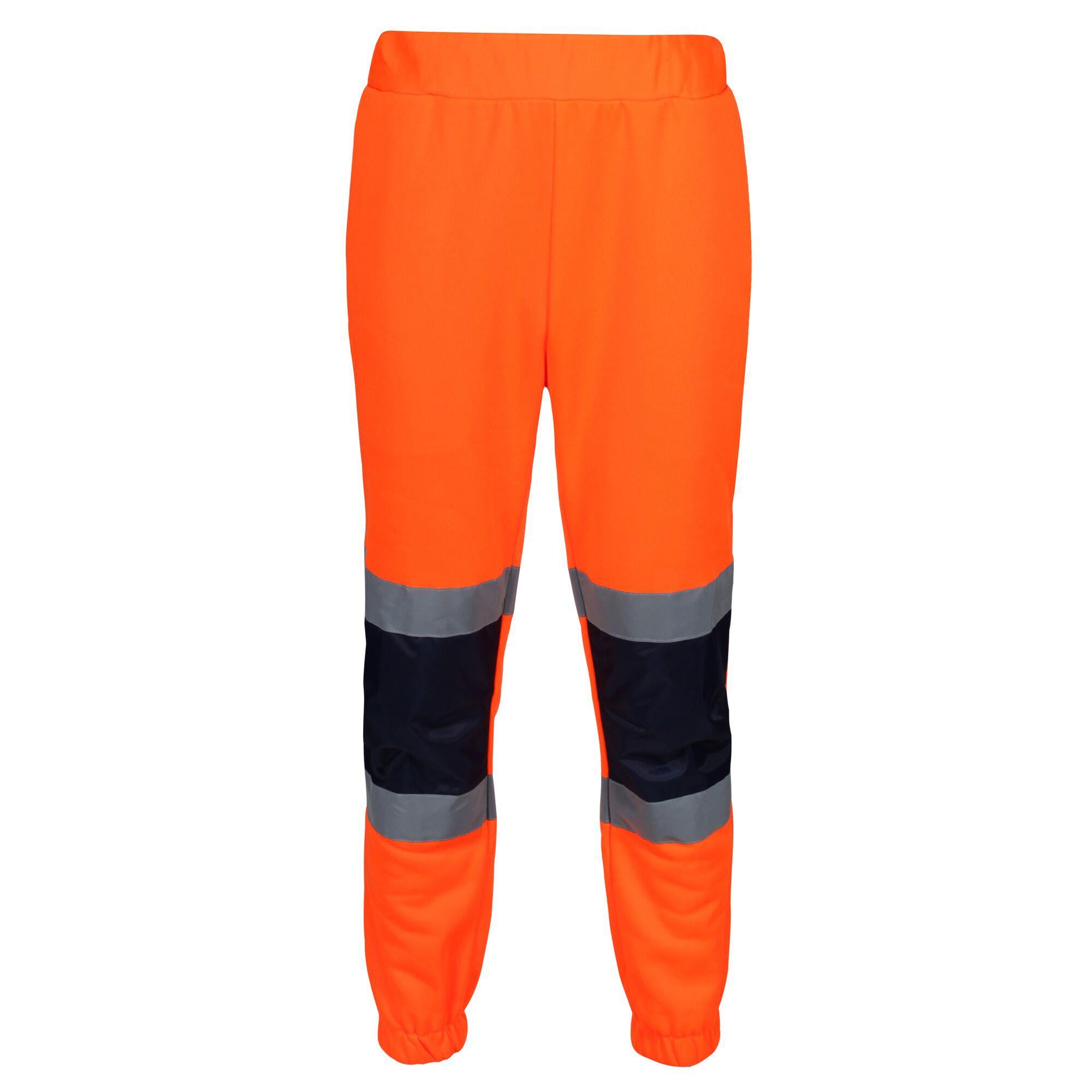 Regatta Professional Pro Hi Vis Jogger Pants Orange Navy 1#colour_orange-navy