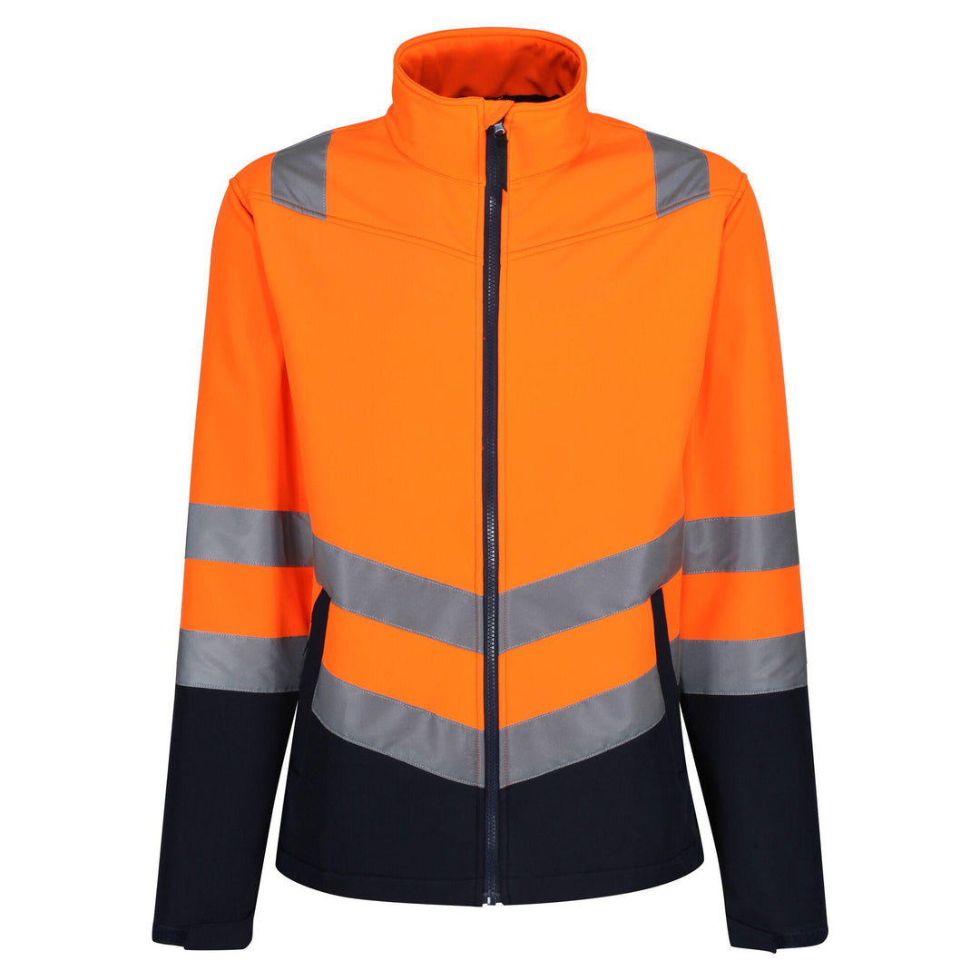 Regatta Professional Pro Hi Vis Softshell Jacket Orange Navy 1#colour_orange-navy