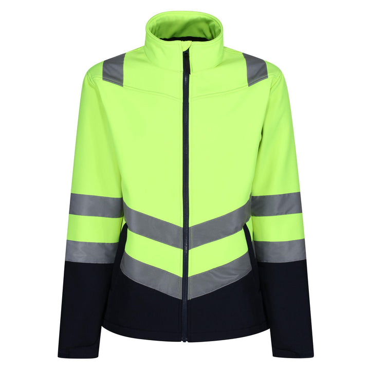 Regatta Professional Pro Hi Vis Softshell Jacket Yellow Navy 1#colour_yellow-navy