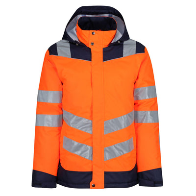 Regatta Professional Pro Hi Vis Thermogen Heated Jacket Orange Navy 1#colour_orange-navy