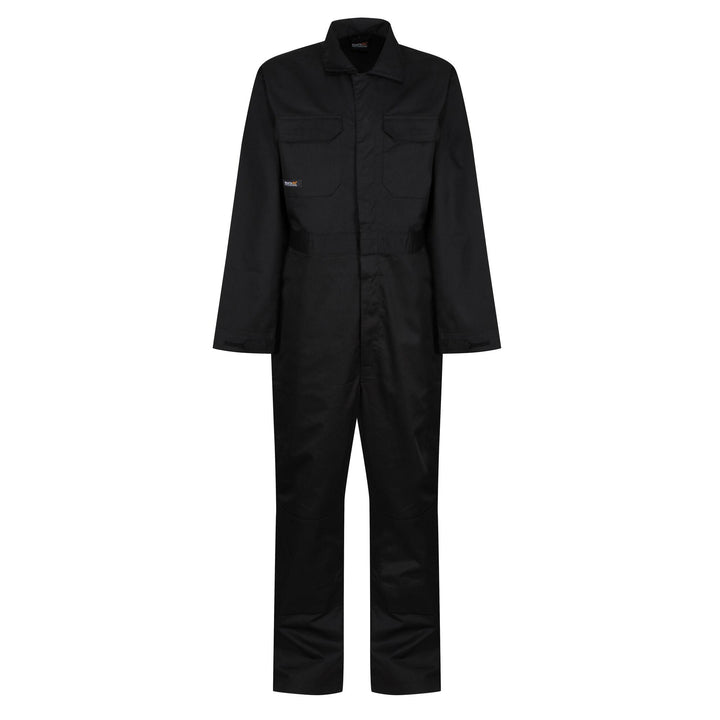 Regatta Professional Pro Stud Fasten Coverall Black 1#colour_black