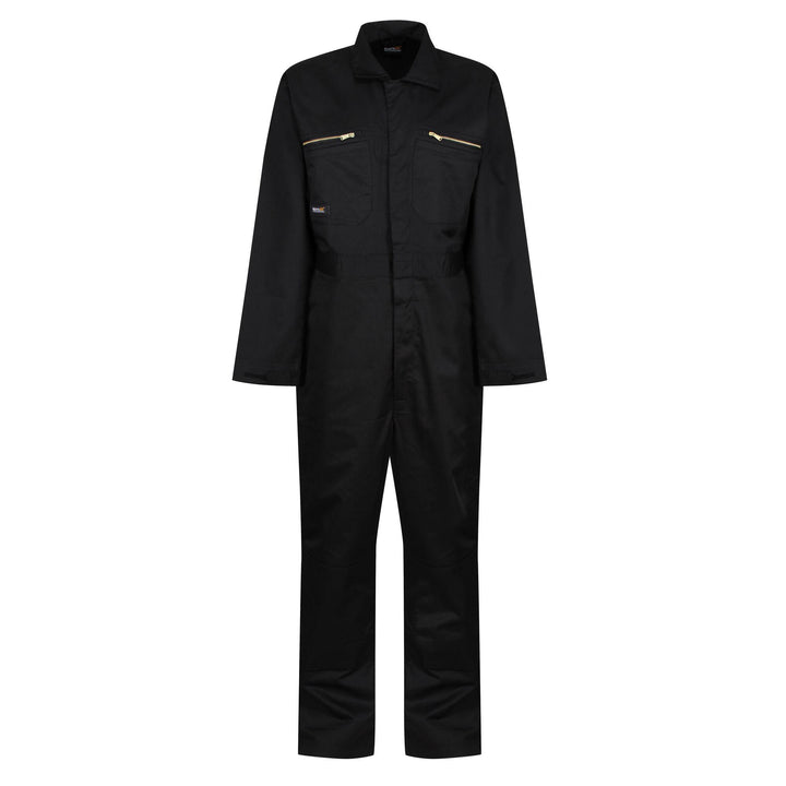 Regatta Professional Pro Zip Fasten Coverall Black 1#colour_black