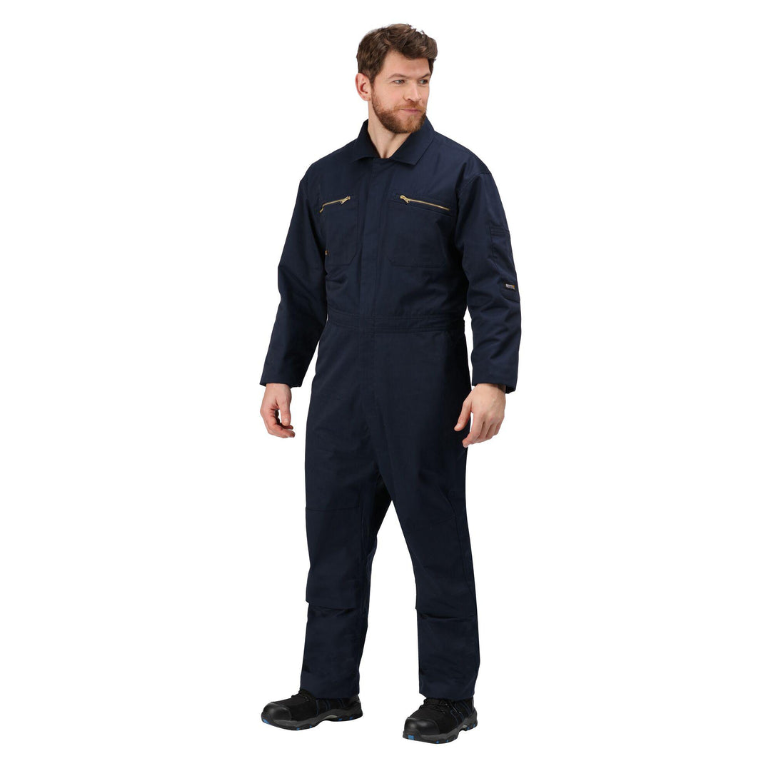 Regatta Professional Pro Zip Fasten Coverall Navy Model 5#colour_navy