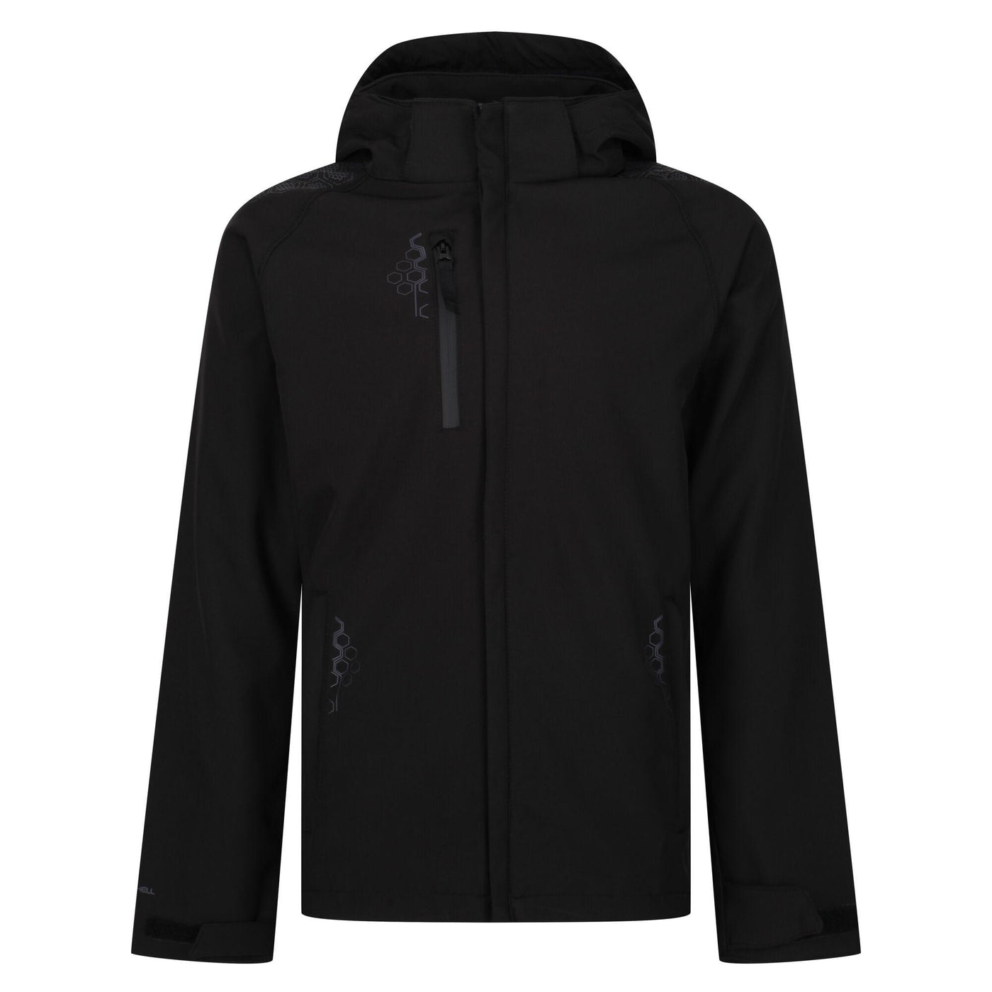 Regatta Professional Repeller Lined Hooded Softshell Jacket Black 1#colour_black
