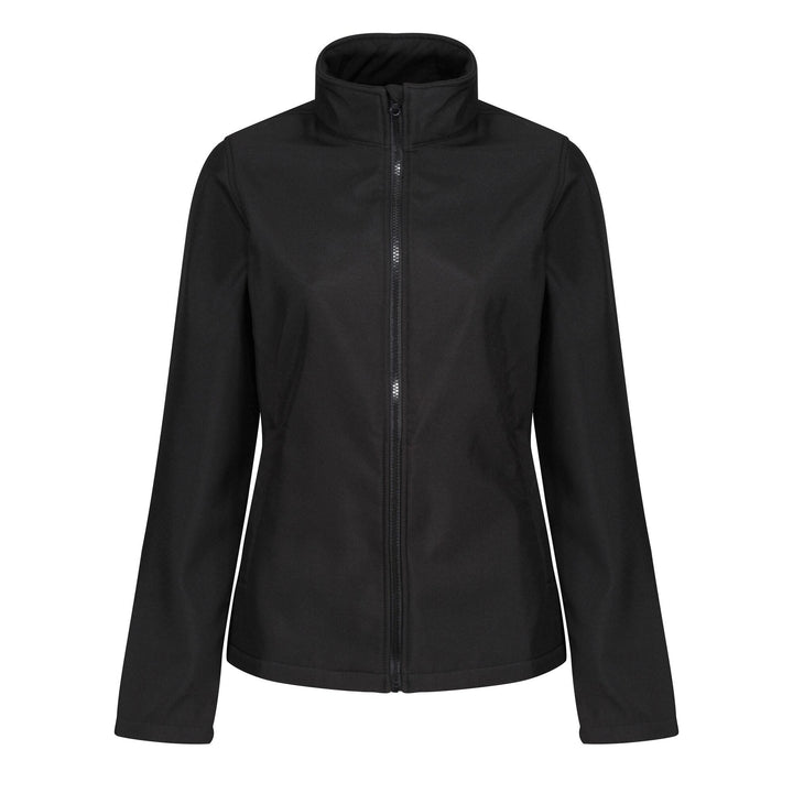 Regatta Professional Womens Ablaze Printable Softshell Jacket Black 1#colour_black