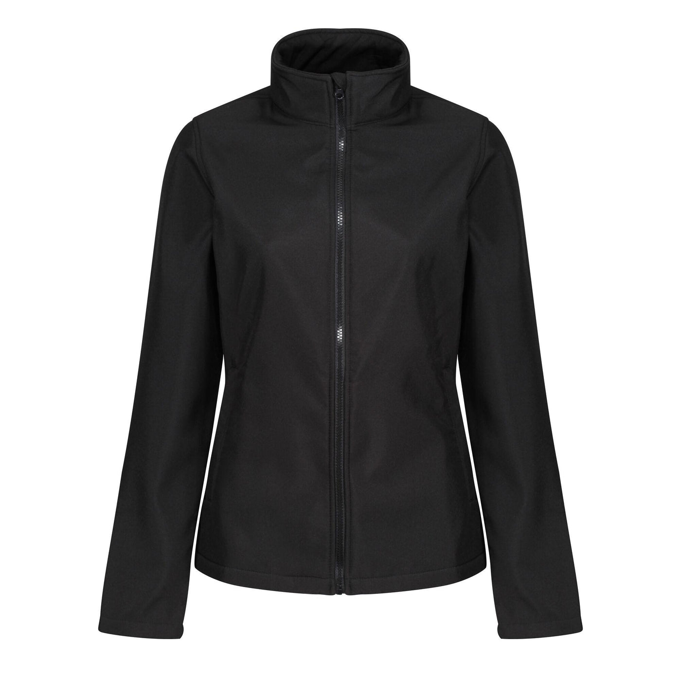 Regatta Professional Womens Ablaze Printable Softshell Jacket Black 1#colour_black