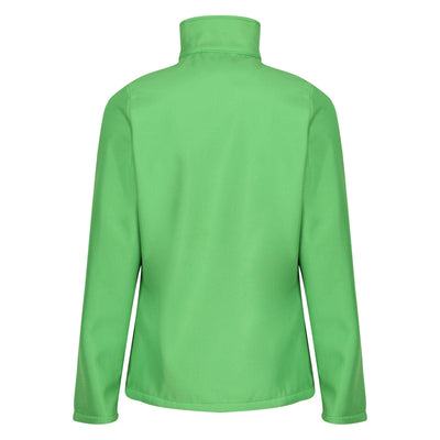Regatta Professional Womens Ablaze Printable Softshell Jacket Extreme Green Black 2#colour_extreme-green-black