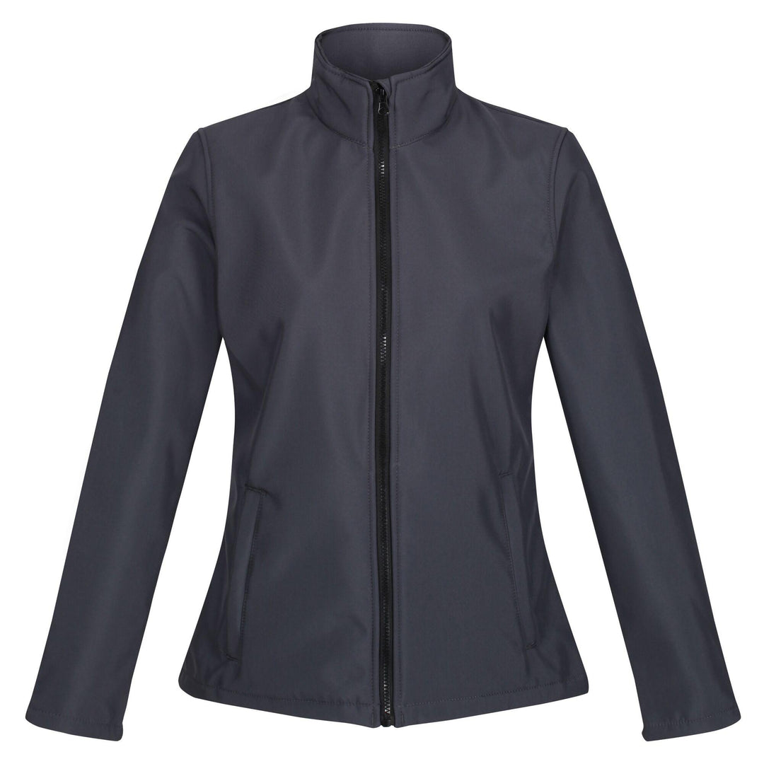 Regatta Professional Womens Ablaze Printable Softshell Jacket Seal Grey Black 1#colour_seal-grey-black