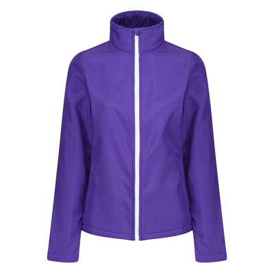 Regatta Professional Womens Ablaze Printable Softshell Jacket Vibrant Purple Black 1#colour_vibrant-purple-black