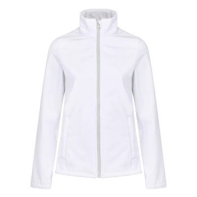Regatta Professional Womens Ablaze Printable Softshell Jacket White Light Steel 1#colour_white-light-steel
