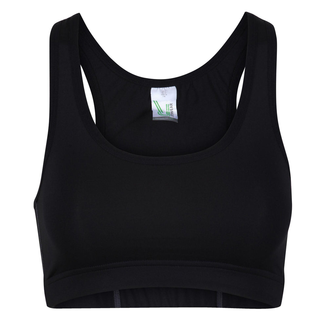 Regatta Professional Womens Asana Sports Bra Black 1#colour_black