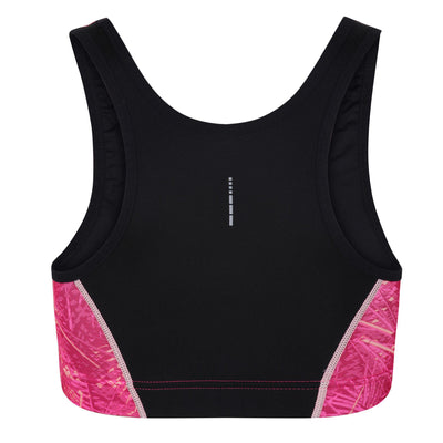 Regatta Professional Womens Asana Sports Bra Hot Pink Print 2#colour_hot-pink-print