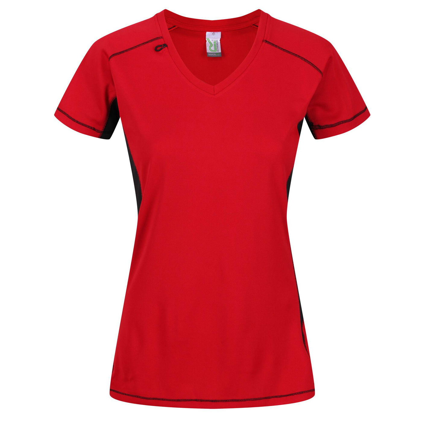 Regatta Professional Womens Beijing Lightweight Cool and Dry T-Shirt Classic Red Black 1#colour_classic-red-black
