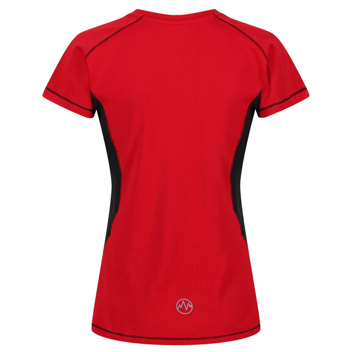 Regatta Professional Womens Beijing Lightweight Cool and Dry T-Shirt Classic Red Black 2#colour_classic-red-black