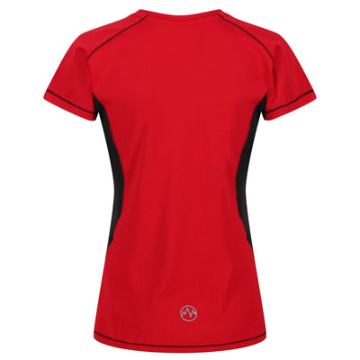 Regatta Professional Womens Beijing Lightweight Cool and Dry T-Shirt Classic Red Black 2#colour_classic-red-black