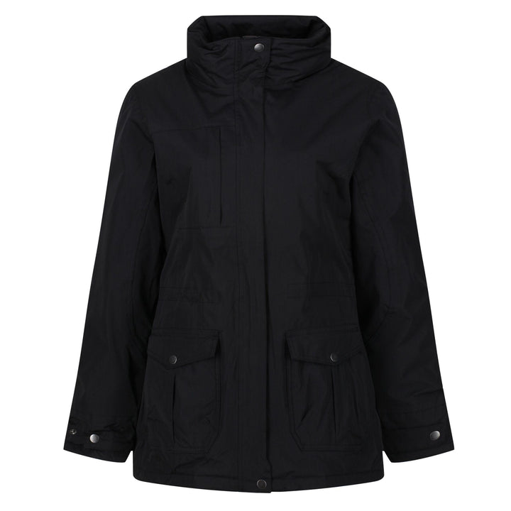 Regatta Professional Womens Darby III Insulated Parka Jacket Black 1#colour_black