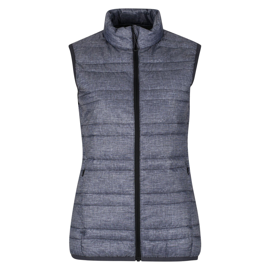 Regatta Professional Womens Firedown DownTouch Insulated Bodywarmer Grey Marl Black 1#colour_grey-marl-black