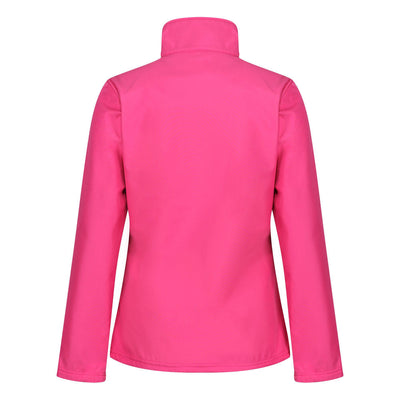 Regatta Professional Womens Octagon II Printable 3-Layer Membrane Softshell Jacket Hot Pink Black 2#colour_hot-pink-black