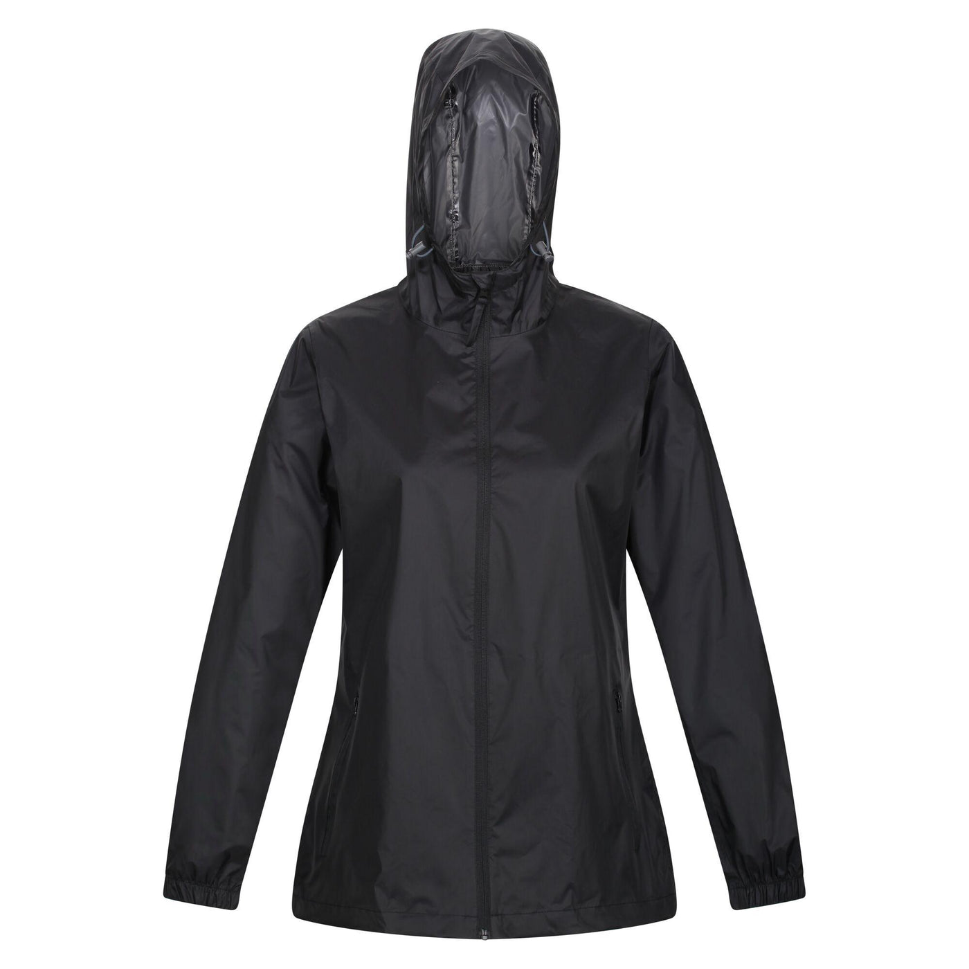 Regatta Professional Womens Packaway Waterproof Jacket Black 1#colour_black