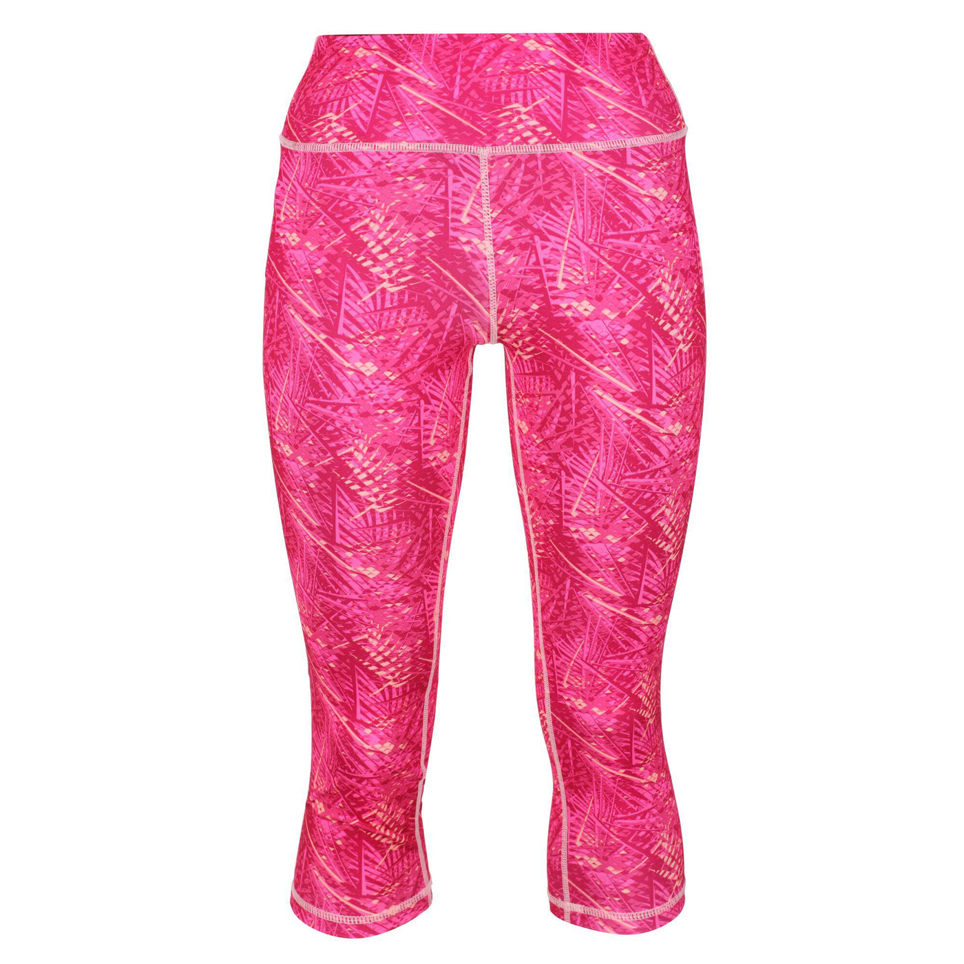 Regatta Professional Womens Pincha 3/4 Leggings Hot Pink Print 1#colour_hot-pink-print