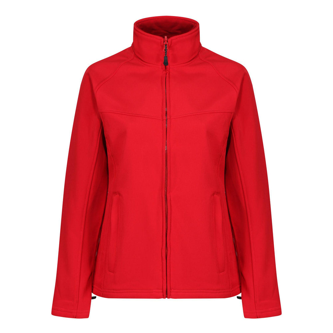 Regatta Professional Womens Uproar Interactive Softshell Jacket Classic Red Seal Grey 1#colour_classic-red-seal-grey