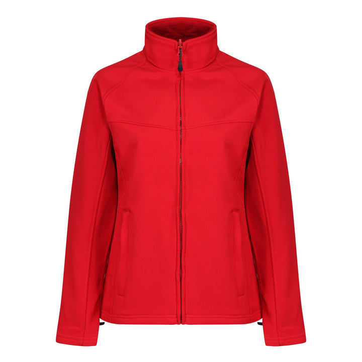 Regatta Professional Womens Uproar Interactive Softshell Jacket Classic Red Seal Grey 1#colour_classic-red-seal-grey