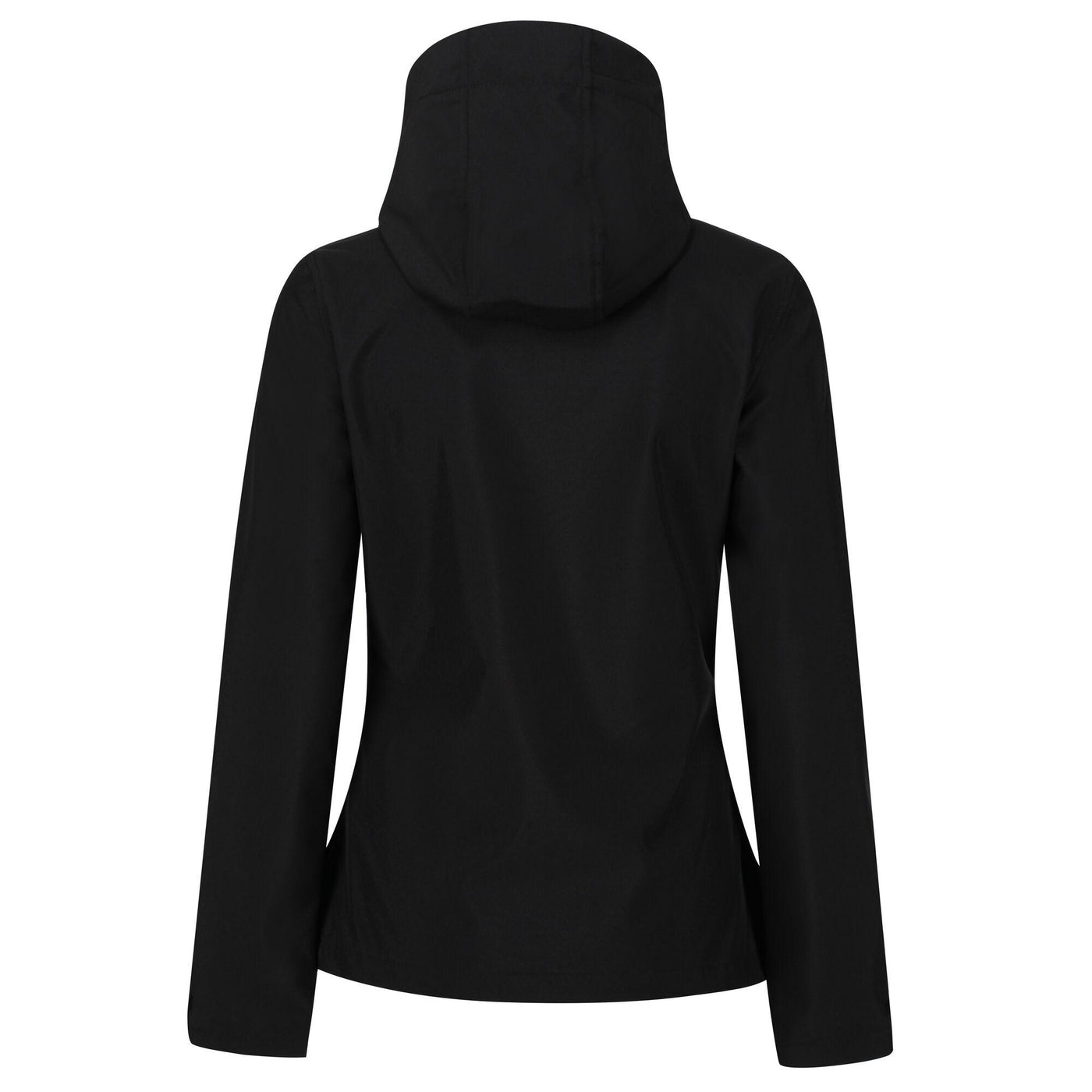 Regatta Professional Womens Venturer 3-layer Printable Hooded Softshell Jacket Black Classic Red 2#colour_black-classic-red