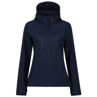 Regatta Professional Womens Venturer 3-layer Printable Hooded Softshell Jacket Navy 1#colour_navy
