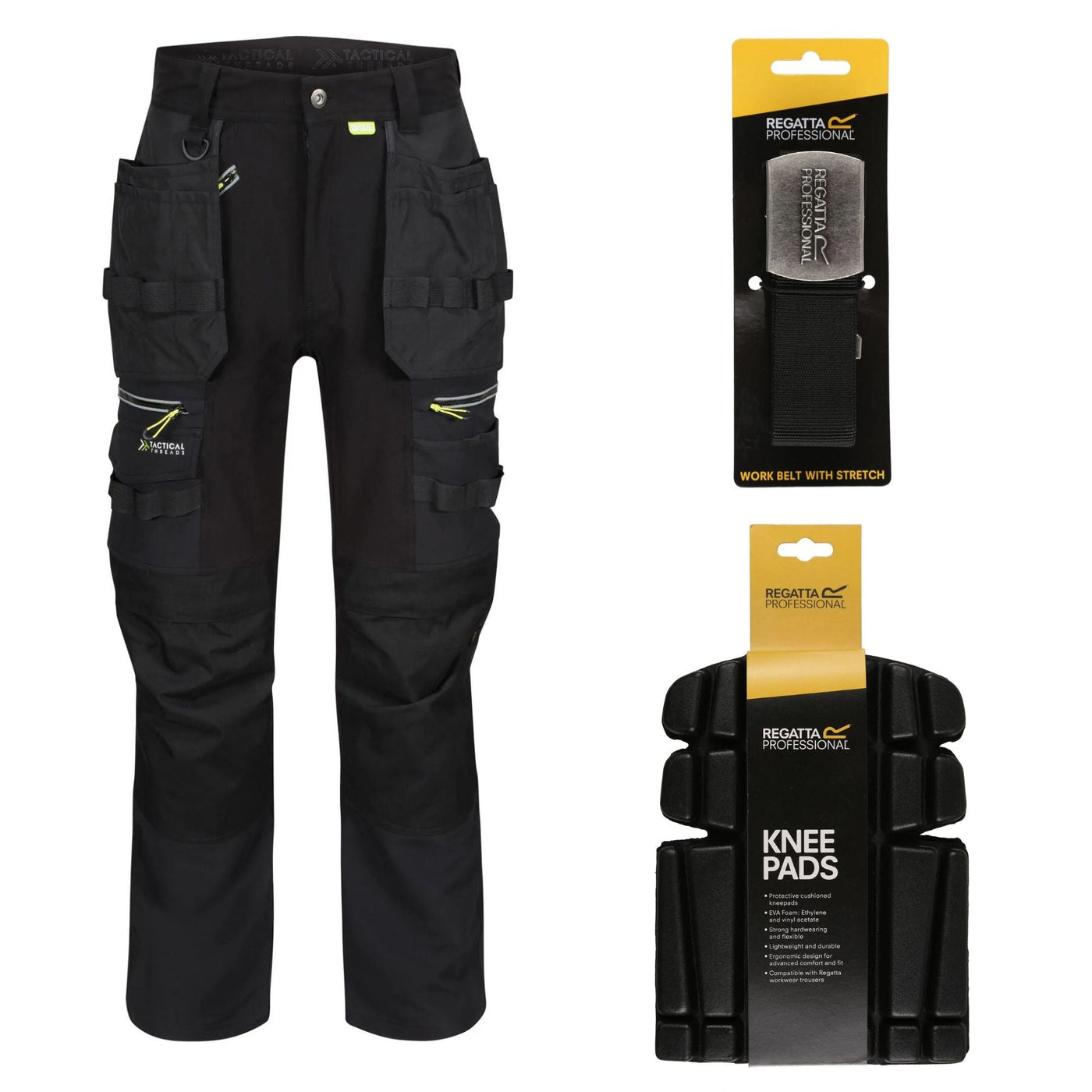 Regatta Professional Special Offer Pack - Mens Infiltrate Softshell Stretch Trousers + Belt + Knee Pads