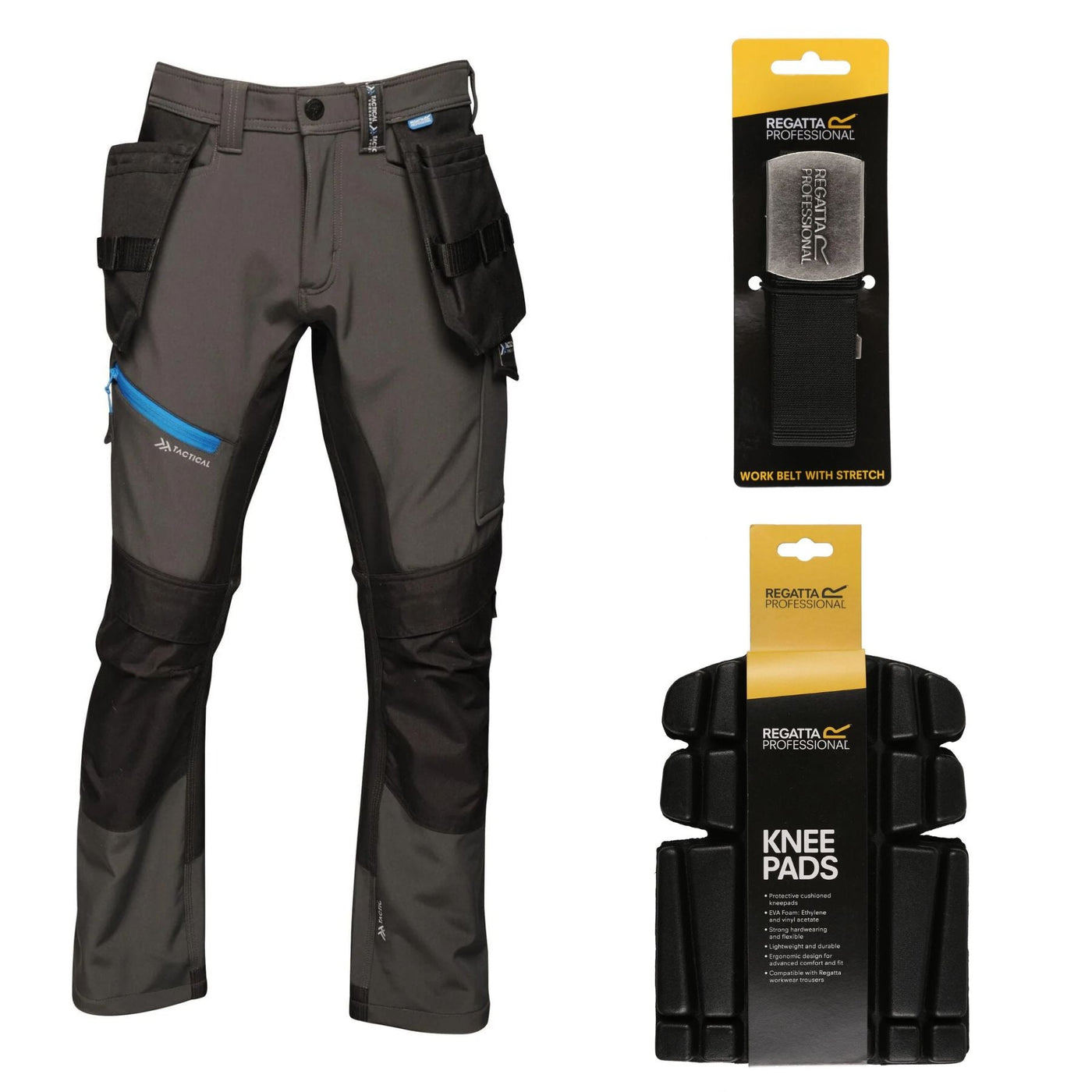 Regatta Professional Special Offer Pack - Mens Strategic Softshell Work Trousers + Belt + Knee Pads